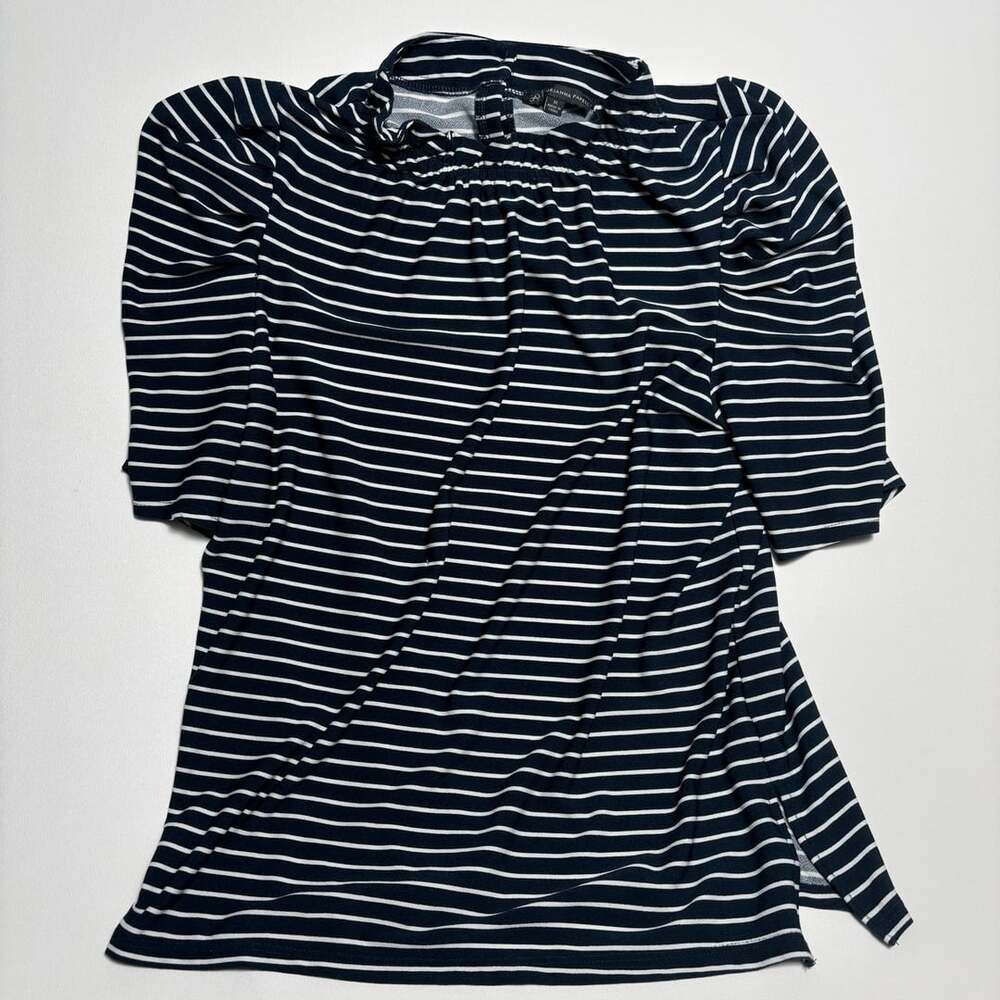 Women’s Too Size Medium Adrianna Papell Striped Top Mock Neck